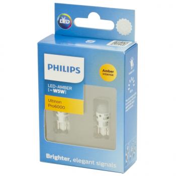 1 849 р. Лампа светодиодная 12V W5W T10W W2.1х9.5d 13Лм бесцокольна (2шт.) Led Amber Ultinon Pro6000 PHILIPS PHILIPS 11961au60x2  с доставкой в г. Майкоп. Увеличить фотографию 2