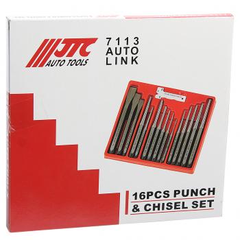 4 499 р. Набор зубил и выколоток 16 предметов в кейсе JTC JTC TOOLS CO., LTD jtc-7113  с доставкой в г. Майкоп. Увеличить фотографию 7
