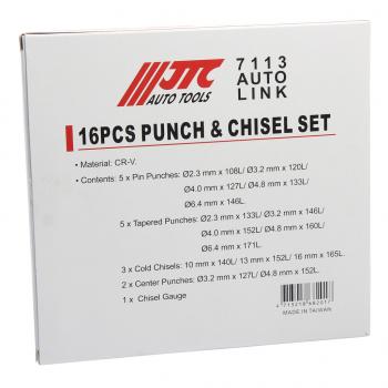 4 499 р. Набор зубил и выколоток 16 предметов в кейсе JTC JTC TOOLS CO., LTD jtc-7113  с доставкой в г. Майкоп. Увеличить фотографию 8