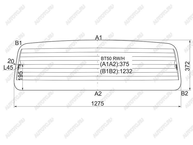 4 199 р. Стекло заднее (Цвет зеленый Обогрев) Ford Ranger USA 06-11  Mazda BT-50 06-12 XYG BT50 RW/H  с доставкой в г. Майкоп