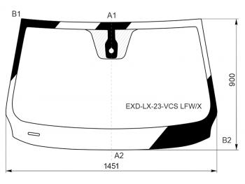 8 349 р. Стекло лобовое (Датчик дождя) Exeed LX 22- XYG EXD-LX-23-VCS LFW/X  с доставкой в г. Майкоп. Увеличить фотографию 1