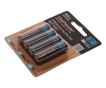 218 р. Батарейка AA LR6 1.5V блистер 4шт. Alkaline Ultra GOPOWER GOPOWER 00-00026394  с доставкой в г. Майкоп. Увеличить фотографию 1