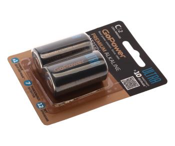 359 р. Батарейка C LR14 1.5V блистер 2шт. Alkaline Ultra GOPOWER GOPOWER 00-00026398  с доставкой в г. Майкоп. Увеличить фотографию 1