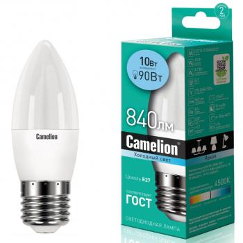 146 р. Лампа светодиодная E27 С35 10W (90W) 220V холодный Ultra CAMELION CAMELION led10-c35845e27  с доставкой в г. Майкоп. Увеличить фотографию 1