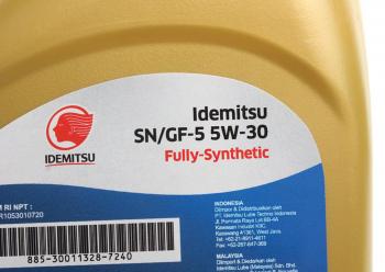 1 299 р. Масло моторное FULLY-SYNTHETIC 5W30 синт.1л IDEMITSU IDEMITSU 30011332-724  с доставкой в г. Майкоп. Увеличить фотографию 2