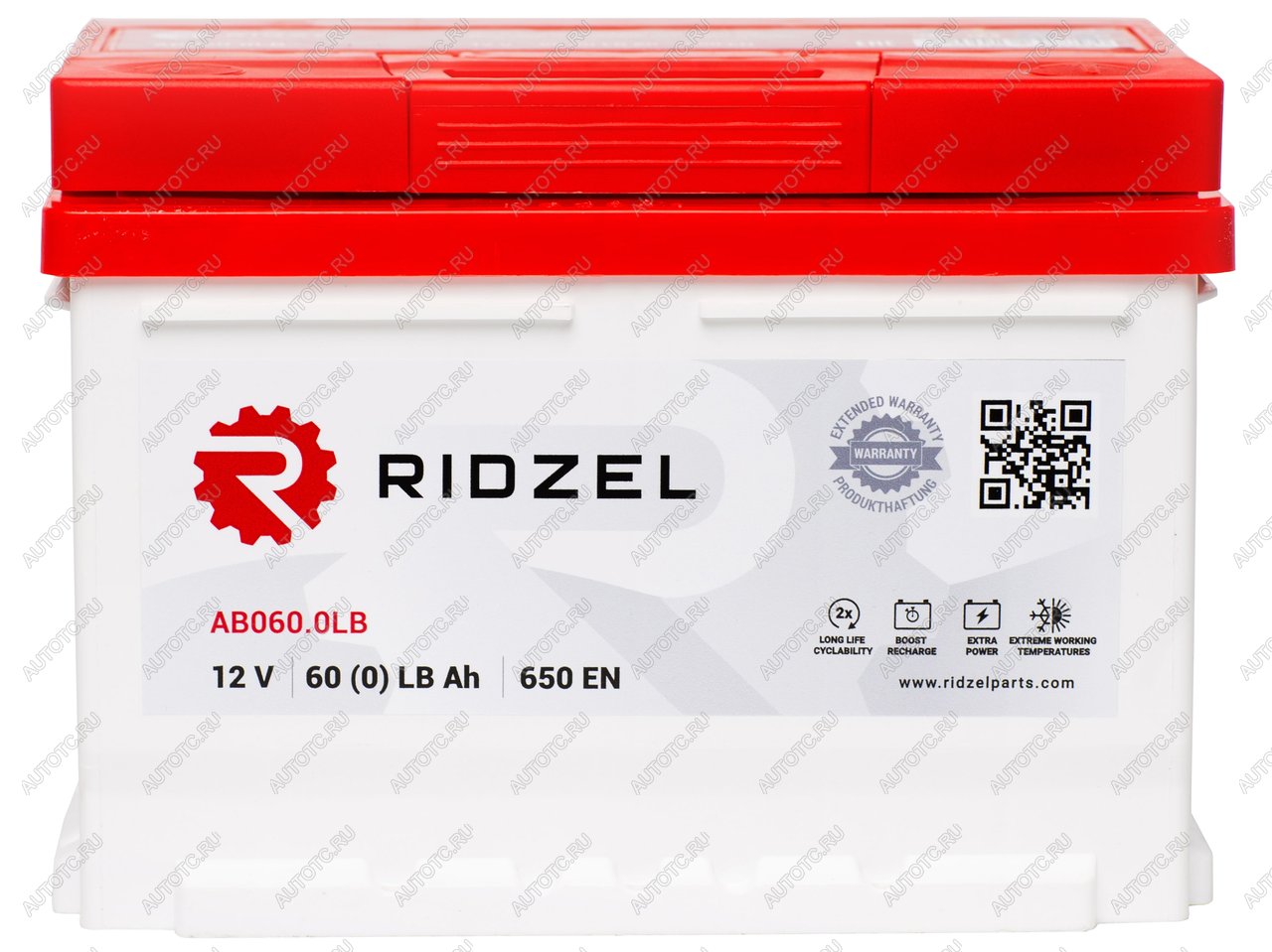 7 499 р. Аккумулятор RIDZEL 60Ач обратная полярность, низкий RIDZEL 6ст60(0) ab060.0lb  с доставкой в г. Майкоп