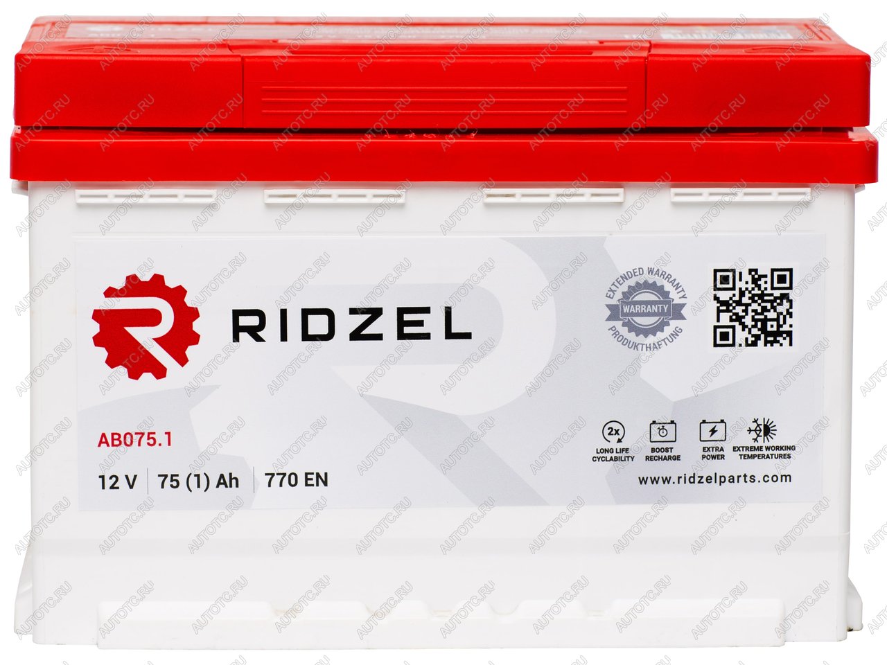 9 299 р. Аккумулятор RIDZEL 75Ач RIDZEL 6ст75(1) ab075.1  с доставкой в г. Майкоп