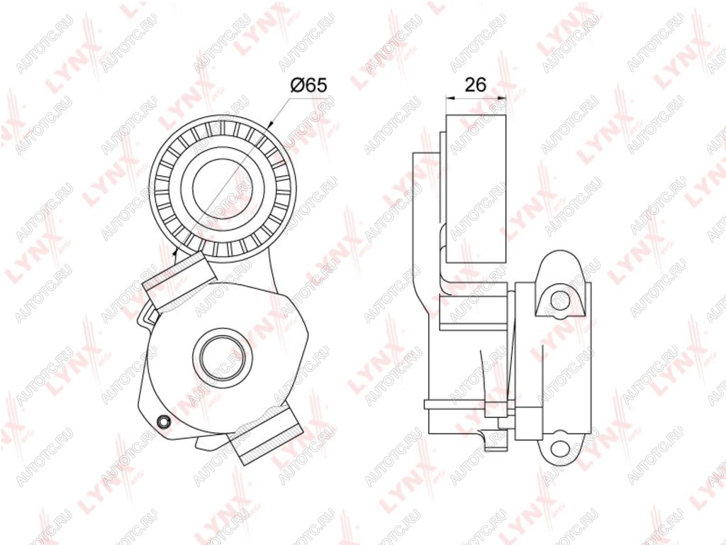 4 599 р. Ролик приводного ремня PEUGEOT 206,207,307,1007 CITROEN C2,C3,Xsara натяжителя LYNX LYNX pt3203  с доставкой в г. Майкоп