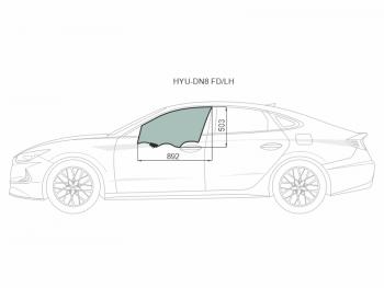 3 699 р. Стекло боковое опускное (Спереди/ Слева/ Цвет зеленый/ Крепления) Hyundai Sonata 19- XYG HYU-DN8 FD/LH, hyudn8fdlh XYG HYU-DN8 FD/LH  с доставкой в г. Майкоп. Увеличить фотографию 1