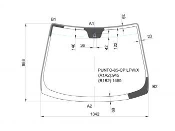 6 399 р. Стекло лобовое (Молдинг) Fiat Grande Punto 06-11 XYG PUNTO-05-CP LFW/X  с доставкой в г. Майкоп. Увеличить фотографию 1