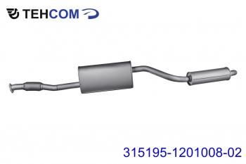 16 999 р. Глушитель УАЗ-315195 Хантер дв.ЗМЗ-409 ЕВРО-4,5 с резонатором нержавеющая сталь НО ТЕХКОМ ТЕХКОМ 315195-1201008  с доставкой в г. Майкоп. Увеличить фотографию 1