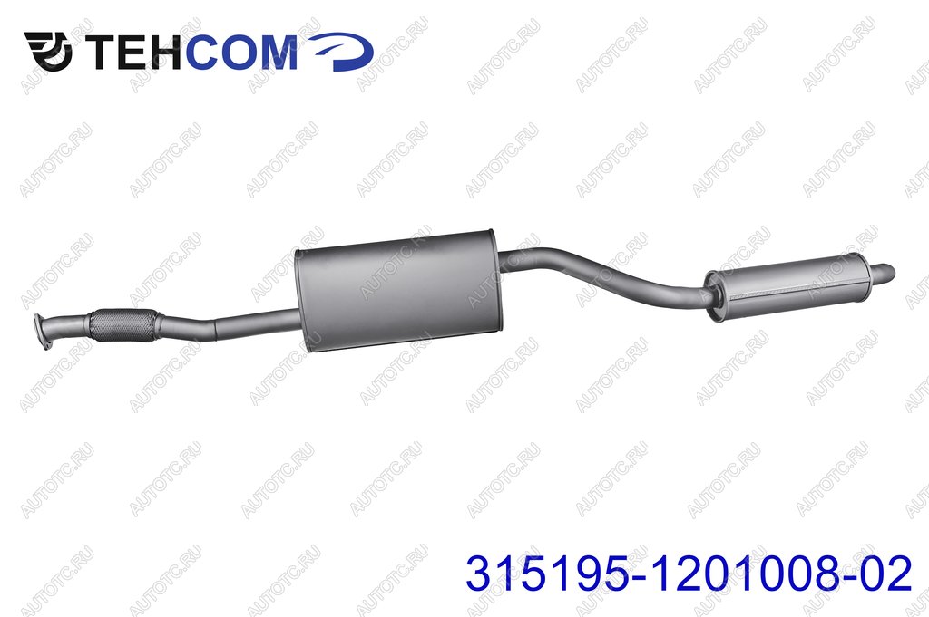 16 999 р. Глушитель УАЗ-315195 Хантер дв.ЗМЗ-409 ЕВРО-4,5 с резонатором нержавеющая сталь НО ТЕХКОМ ТЕХКОМ 315195-1201008  с доставкой в г. Майкоп