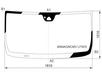 9 299 р. Стекло лобовое (Камера Датчик дождя) ГАЗ Газель NN 19-  Соболь NN 22- XYG 4584AGNCMV LFW/X  с доставкой в г. Майкоп. Увеличить фотографию 1