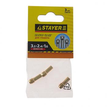 121 р. Набор цанг для гравера 1.62.43.2мм 3шт. STAYER STAYER 29909-н3  с доставкой в г. Майкоп. Увеличить фотографию 1