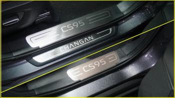 4 599 р. Накладки на пластиковые пороги (лист шлифованный надпись CS95) 4шт  chancs95new2402  с доставкой в г. Майкоп. Увеличить фотографию 1