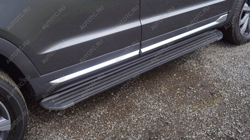 22 999 р. Пороги алюминиевые Slim Line ТСС Тюнинг  Changan CS95 (2023-2025) (Black)  с доставкой в г. Майкоп