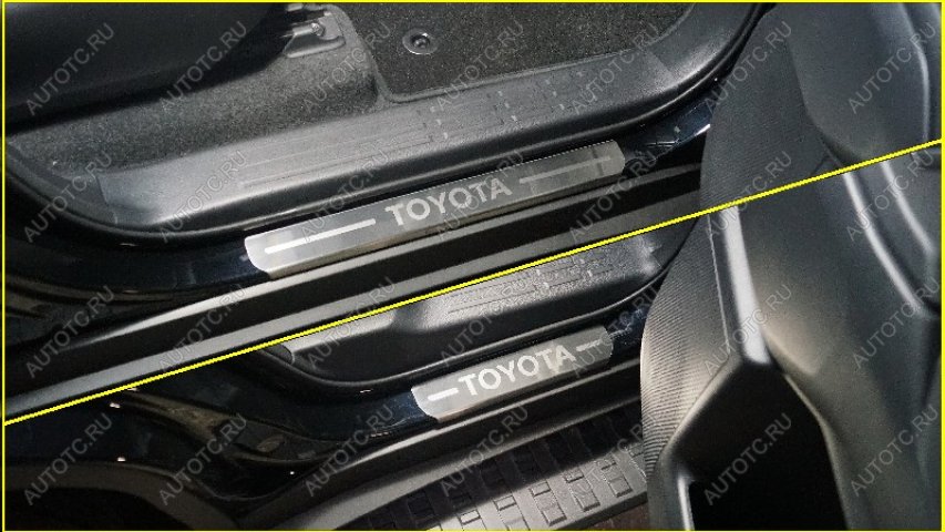 4 649 р. Накладки на пороги (лист шлифованный надпись Toyota) 4шт  toylc2502401  с доставкой в г. Майкоп