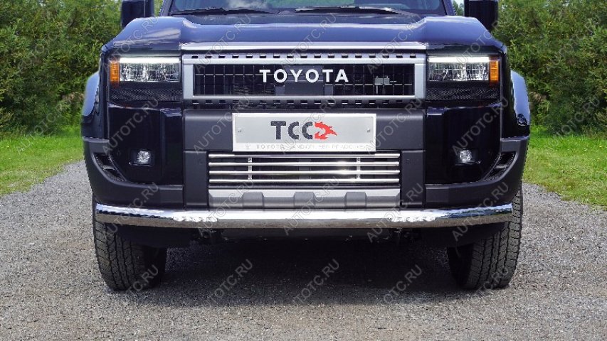 40 999 р. Защита передняя нижняя d76.1 мм (с ДХО) ТСС Тюнинг  Toyota Land Cruiser Prado  J250 (2023-2025) (нержавейка)  с доставкой в г. Майкоп