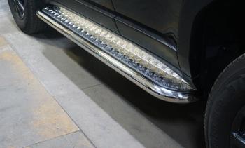 Пороги с площадкой ТСС Тюнинг Toyota Land Cruiser Prado J250 (2023-2025) (d60.3 мм)