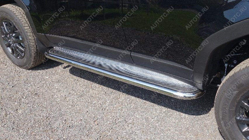 45 999 р. Пороги с площадкой d60.3 мм ТСС Тюнинг Toyota Land Cruiser Prado J250 (2023-2025) (нержавеющий лист )  с доставкой в г. Майкоп