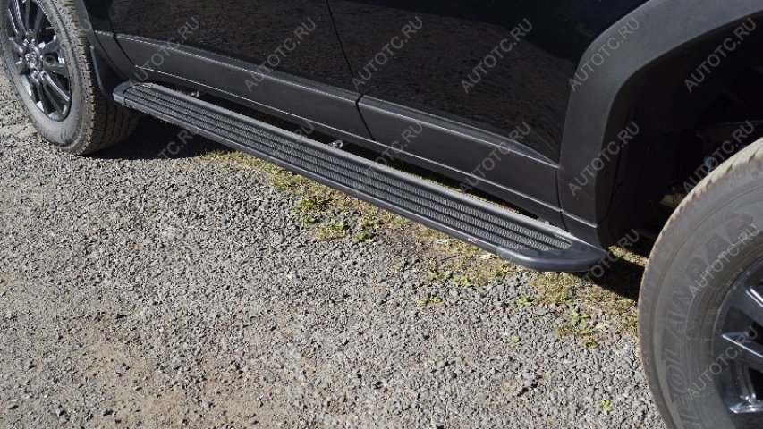 22 999 р. Пороги алюминиевые Slim Line ТСС Тюнинг  Toyota Land Cruiser Prado  J250 (2023-2025) ( Black)  с доставкой в г. Майкоп