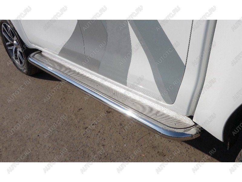 45 999 р. Пороги с площадкой ТСС Тюнинг  JAC T9 (2021-2025) Pickup Double Cab (нержавеющий лист)  с доставкой в г. Майкоп