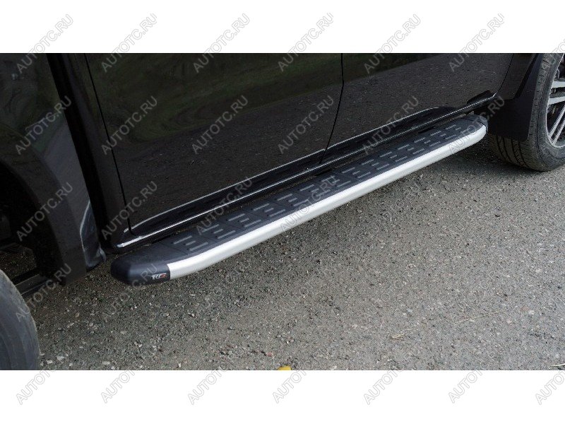 21 999 р. Пороги алюминиевые с пластиковой накладкой ТСС Тюнинг JAC T9 Pickup Double Cab (2021-2025) (серебро)  с доставкой в г. Майкоп