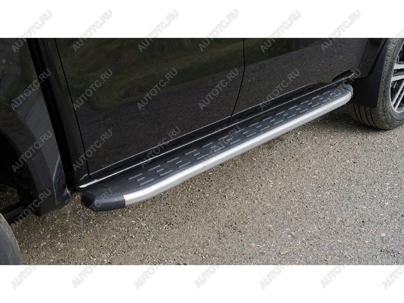 22 999 р. Пороги алюминиевые с пластиковой накладкой ТСС Тюнинг  JAC T9 (2021-2025) Pickup Double Cab (карбон серебро)  с доставкой в г. Майкоп