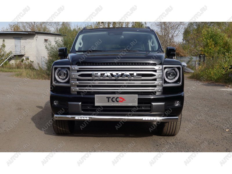 41 649 р. Защита передняя нижняя d76.1 мм (с ДХО) ТСС Тюнинг  Haval H9 (2024-2025) (нержавейка)  с доставкой в г. Майкоп