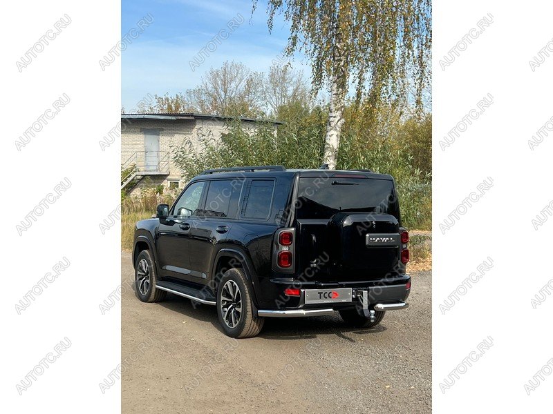 27 749 р. Защита задняя d76.1 мм (уголки) ТСС Тюнинг  Haval H9 (2024-2025) (нержавейка)  с доставкой в г. Майкоп