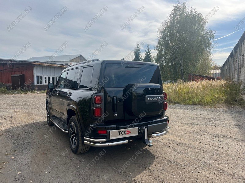 32 999 р. Защита задняя уголки двойные d76.1*42.4 ТСС Тюнинг  Haval H9 (2024-2025) (нержавейка)  с доставкой в г. Майкоп