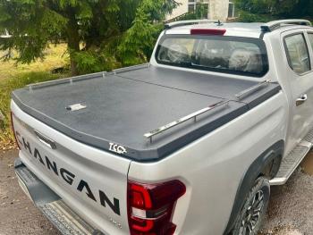 Рейлинги на крышку кузова (комплект Premium) ТСС Тюнинг Volkswagen Amarok (2016-2022) рестайлинг (нержавеющая сталь)