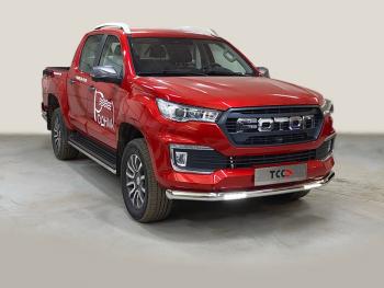 Защита передняя нижняя d76.1 мм (с ДХО) ТСС Тюнинг Foton Tunland G7 (2022-2025) Double Cab (нержавейка)