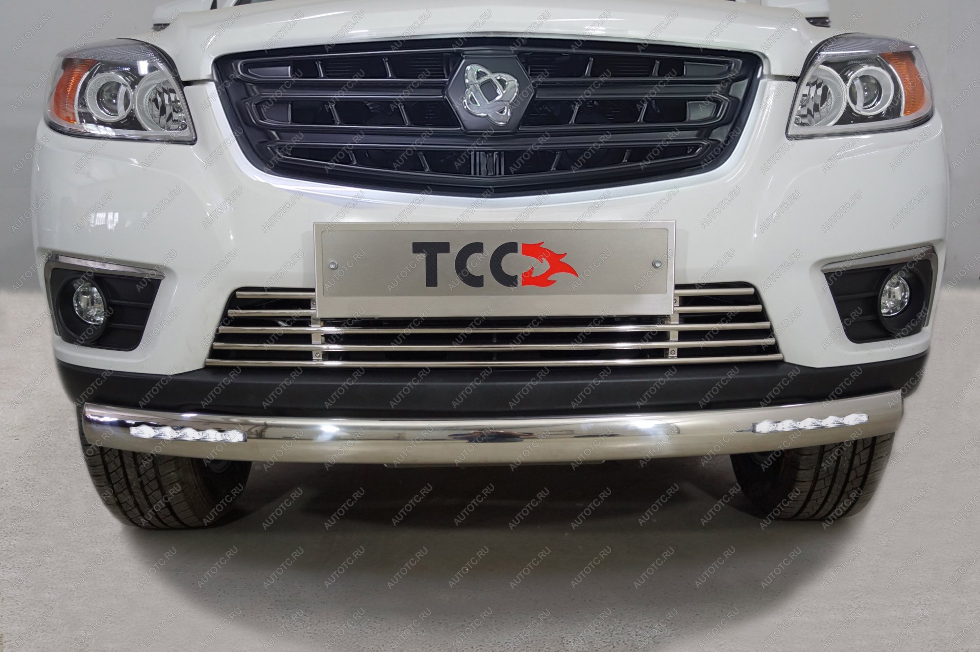 37 999 р. Защита передняя нижняя d75х42 мм (овальная с ДХО) ТСС Тюнинг  Sollers ST6 (2023-2025) пикап (нержавейка)  с доставкой в г. Майкоп