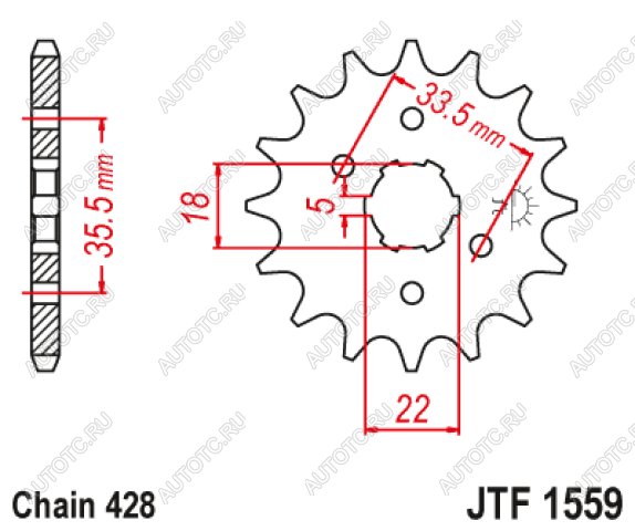 599 р. Звезда цепного привода JTF1559 14  jtf1559.14  с доставкой в г. Майкоп