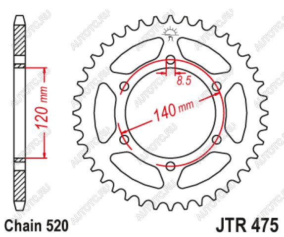 2 899 р. Звезда цепного привода JTR475 44  jtr475.44  с доставкой в г. Майкоп
