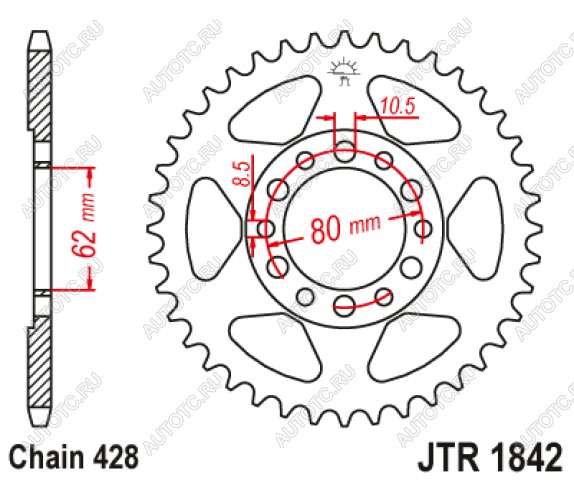 2 379 р. Звезда цепного привода JTR1842 50  jtr1842.50  с доставкой в г. Майкоп