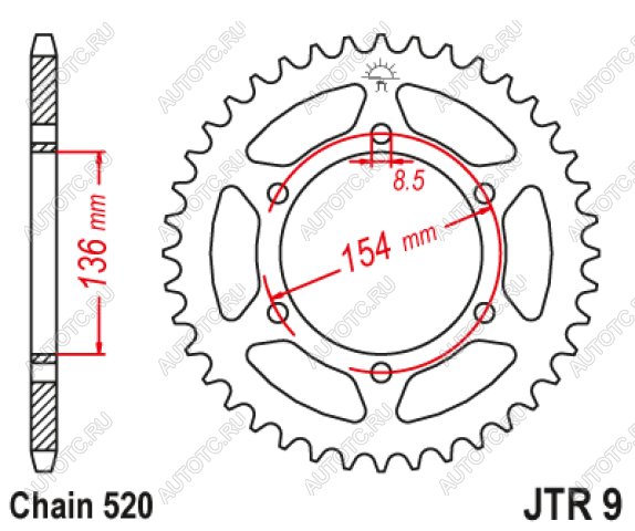 3 279 р. Звезда цепного привода JTR9 47  jtr9.47  с доставкой в г. Майкоп