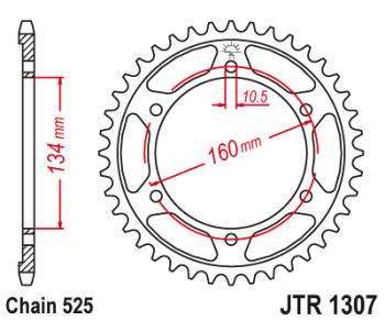 3 399 р. Звезда цепного привода JTR1307 44  jtr1307.44  с доставкой в г. Майкоп. Увеличить фотографию 1