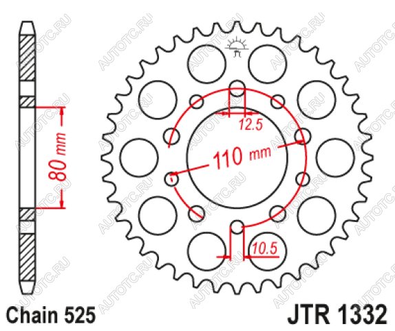 3 679 р. Звезда цепного привода JTR1332 47  jtr1332.47  с доставкой в г. Майкоп