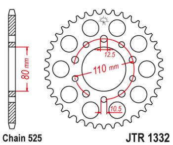 3 199 р. Звезда цепного привода JTR1332 41  jtr1332.41  с доставкой в г. Майкоп. Увеличить фотографию 1