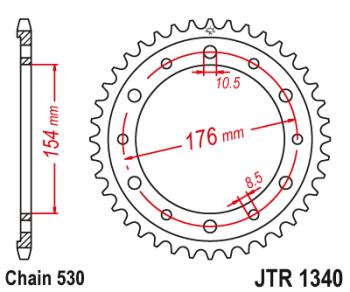 3 599 р. Звезда цепного привода JTR1340 43ZBK  jtr1340.43zbk  с доставкой в г. Майкоп. Увеличить фотографию 1