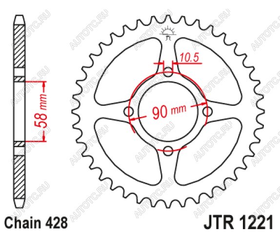 2 299 р. Звезда цепного привода JTR1221 45  jtr1221.45  с доставкой в г. Майкоп