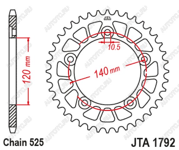 3 599 р. Звезда цепного привода JTR1792 48ZBK  jtr1792.48zbk  с доставкой в г. Майкоп