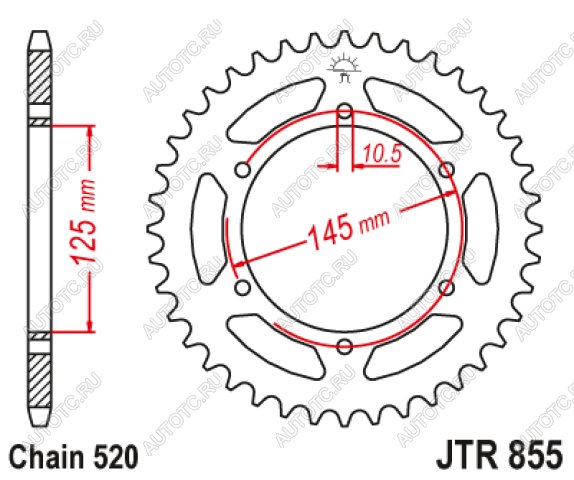 3 299 р. Звезда цепного привода JTR855 48  jtr855.48  с доставкой в г. Майкоп