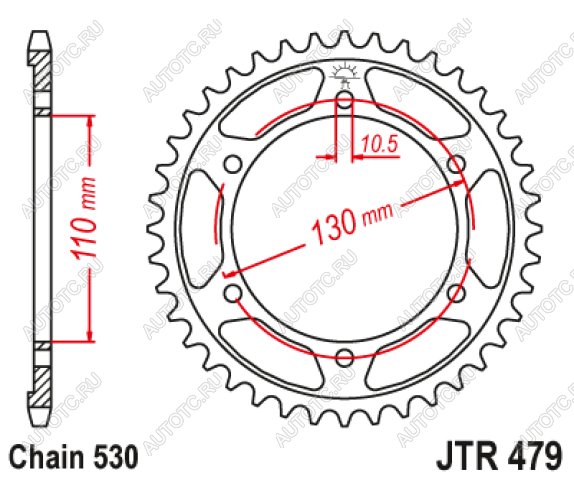 4 099 р. Звезда цепного привода JTR479 45ZBK  jtr479.45zbk  с доставкой в г. Майкоп
