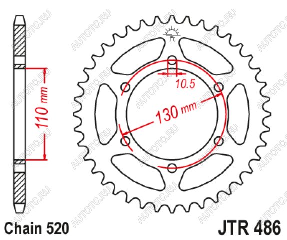 2 999 р. Звезда цепного привода JTR486 43ZBK  jtr486.43zbk  с доставкой в г. Майкоп