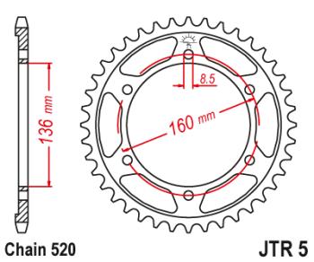 3 279 р. Звезда цепного привода JTR5 45  jtr5.45  с доставкой в г. Майкоп. Увеличить фотографию 1