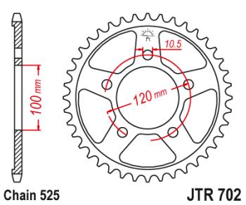3 679 р. Звезда цепного привода JTR702 44  jtr702.44  с доставкой в г. Майкоп. Увеличить фотографию 1