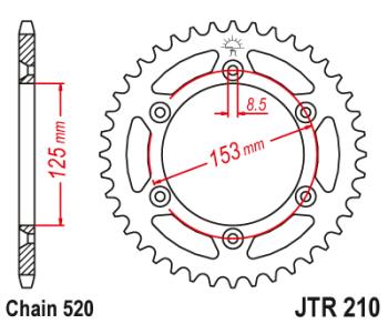 2 999 р. Звезда цепного привода JTR210 43  jtr210.43  с доставкой в г. Майкоп. Увеличить фотографию 1
